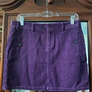 Banana Republic Purple Corduroy Mini Skirt